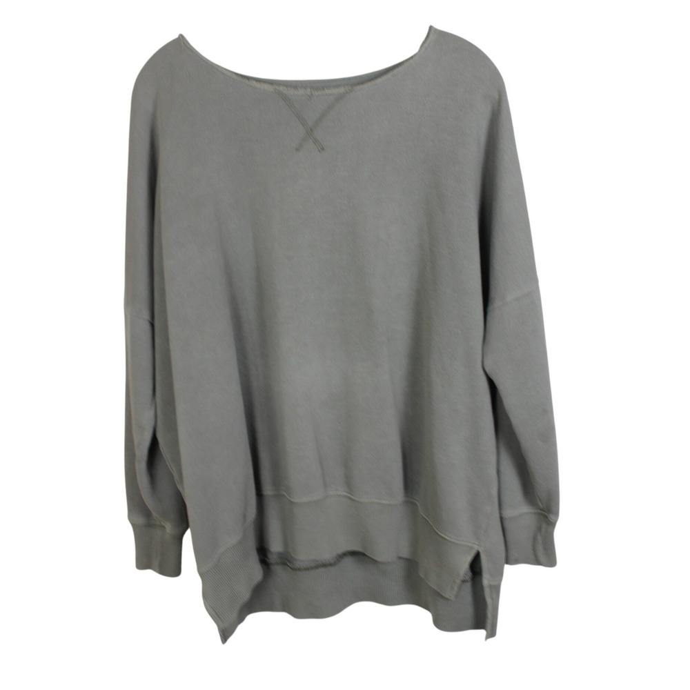 Aerie Womens Oversized French Terry Pullover Sweatshirt Sage Green XS 1695-7850